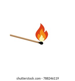 Match, lighted match and burned match. 
