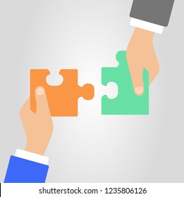 Match Making Illustration Vector: Making a Puzzle