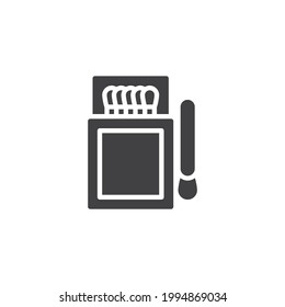 Match and matchbox vector icon. filled flat sign for mobile concept and web design. Matches glyph icon. Symbol, logo illustration. Vector graphics