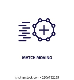 match moving icon from artificial intellegence and future technology collection. Thin linear match moving, play, match outline icon isolated on white background. Line vector match moving sign, symbol 