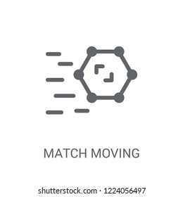 Match moving icon. Trendy Match moving logo concept on white background from Artificial Intelligence collection. Suitable for use on web apps, mobile apps and print media.