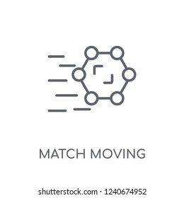 Match moving linear icon. Modern outline Match moving logo concept on white background from Artificial Intellegence and Future Technology collection.