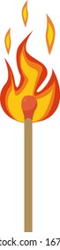 Coincidir en fuego, ilustración, vector sobre fondo blanco.
