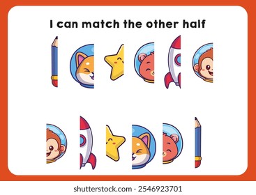 match the other half picture match puzzle for kids