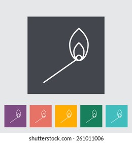 Match. Outline icon on the button. Vector illustration.