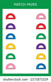 Match the pairs of the rullers . Educational game for children.