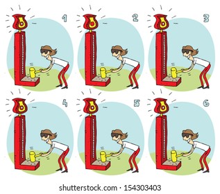 Match Pairs Visual Game: Winner. Task: find two identical images! Answer: 1 and 5. Illustration is in eps8 vector mode!