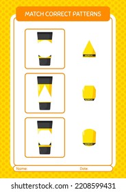 Match pattern game with acrylic paint. worksheet for preschool kids, kids activity sheet