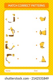 Match pattern game with arabic teapot. worksheet for preschool kids, kids activity sheet