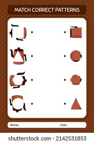 Match pattern game with arabic teapot. worksheet for preschool kids, kids activity sheet