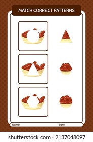 Match pattern game with bowl of dates. worksheet for preschool kids, kids activity sheet
