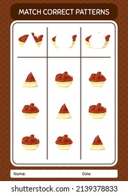Match pattern game with bowl of dates. worksheet for preschool kids, kids activity sheet