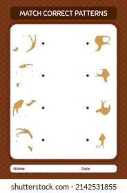 Match pattern game with camel. worksheet for preschool kids, kids activity sheet