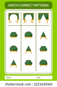 Match pattern game with chalkboard. worksheet for preschool kids, kids activity sheet