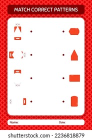 Match pattern game with flashdisk. worksheet for preschool kids, kids activity sheet