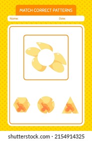 Match pattern game with flower. worksheet for preschool kids, kids activity sheet