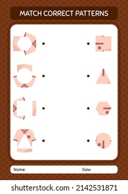 Match pattern game with moslem shirt. worksheet for preschool kids, kids activity sheet