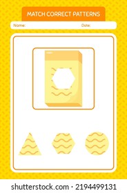 Match pattern game with note. worksheet for preschool kids, kids activity sheet