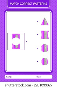 Match pattern game with pencil sharpener. worksheet for preschool kids, kids activity sheet