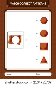 Match pattern game with prayer rug. worksheet for preschool kids, kids activity sheet