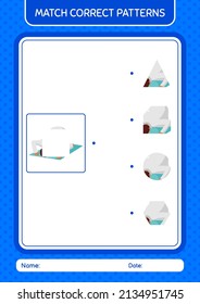 Match pattern game with praying. worksheet for preschool kids, kids activity sheet
