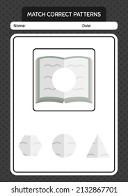Match pattern game with quran. worksheet for preschool kids, kids activity sheet