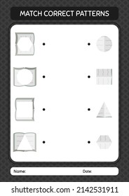 Match pattern game with quran. worksheet for preschool kids, kids activity sheet