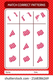 Match pattern game with towel. worksheet for preschool kids, kids activity sheet