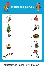match the picture education game for children vector illustration