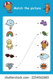 match the picture education game for children vector illustration