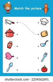 match the picture education game for children vector illustration