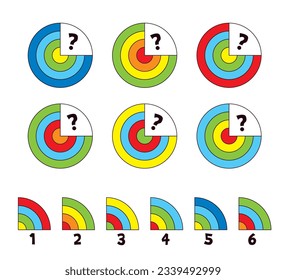 Match the picture. Matching game. Educational game for children. Attention task. Find the missing piece of the picture. Logic game. Visual game. Vector illustration. Isolated on white background