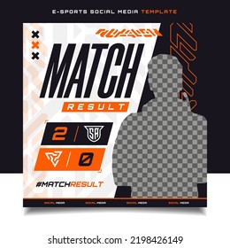 Match Result E-sports Gaming Banner Template for Social Media Post