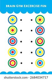 Coinciden con los mismos colores hoja de cálculo de forma de práctica de gimnasio cerebral kindergarten