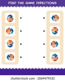 Entspricht den gleichen Anweisungen für Jungen. Matching Game. Erziehungsspiel für Kinder und Kleinkinder im Vorschulalter