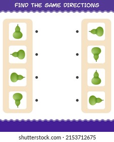 Match the same directions of calabash. Matching game. Educational game for pre shool years kids and toddlers