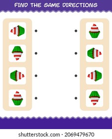 Coincide con las mismas direcciones de la tarta. Juego coincidente. Juego educativo para niños y niños en edad preescolar