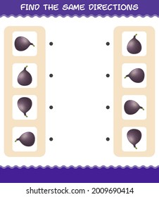 Match the same directions of fig. Matching game. Educational game for pre shool years kids and toddlers