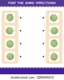 Match the same directions of melon. Matching game. Educational game for pre shool years kids and toddlers
