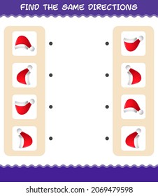 Entspricht den gleichen Anweisungen wie ein Weihnachtsmütze. Matching Game. Erziehungsspiel für Kinder und Kleinkinder im Vorschulalter