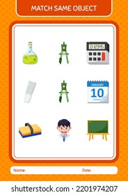 Match with same object game bow compass. worksheet for preschool kids, kids activity sheet