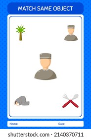 Match with same object game ramadan icon. worksheet for preschool kids, kids activity sheet