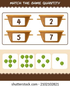 Match the same quantity of artichoke. Counting game. Educational game for pre shool years kids and toddlers
