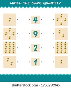 Match the same quantity of avocado. Counting game. Educational game for pre shool years kids and toddlers