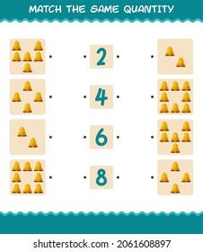 Match the same quantity of bell. Counting game. Educational game for pre shool years kids and toddlers