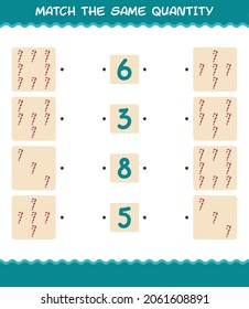 Match the same quantity of candy cane. Counting game. Educational game for pre shool years kids and toddlers