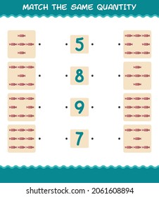 Match the same quantity of candy. Counting game. Educational game for pre shool years kids and toddlers