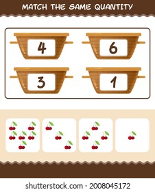 Match the same quantity of cherry. Counting game. Educational game for pre shool years kids and toddlers