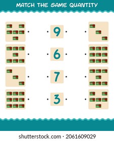Match the same quantity of christmas card. Counting game. Educational game for pre shool years kids and toddlers