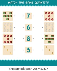 Match the same quantity of christmas. Counting game. Educational game for pre shool years kids and toddlers